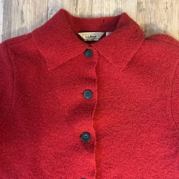 L.L. Bean Boiled Wool Cardigan Jacket - Picture 3 of 12